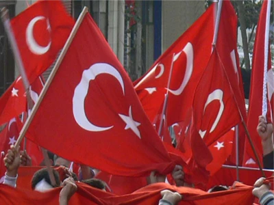 Sopalı Türk Bayrağı 100x150 Yüksek Kalite Çift Tarafllı Fabrikasyon Baskı Alpaka kumaş - 3