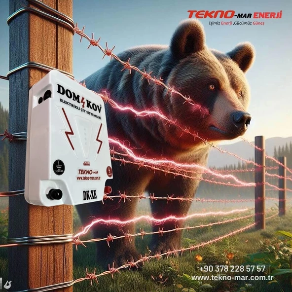 DOM-KOV Domuz Ayı Kovucu Set - Elektrikli Çit Sistemi - Güneş Panelli Set - 2