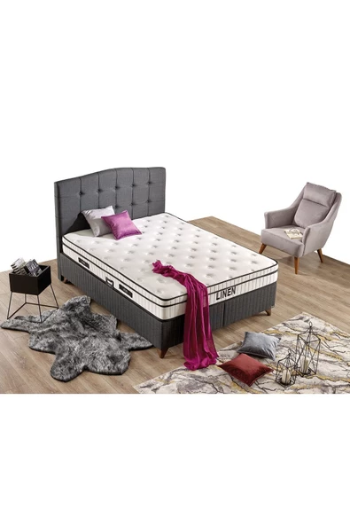 İmaj Linen Set (baza+yatak+başlık) Tek Kişilik 90x190 Cm