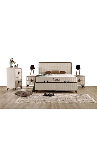 İmaj SİESTA PLUS BAZA+BAŞLIK ÇİFT KİŞİLİK 200x200 cm (FİYATA YATAK DAHİL DEĞİLDİR)