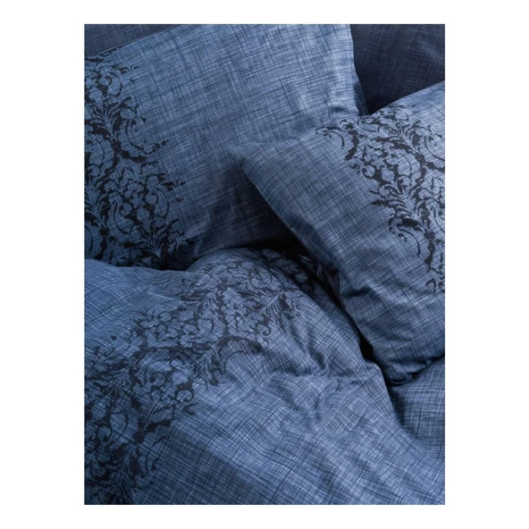 Cotton Box Plain Çift Kişilik Nevresim Takımı Sooty Denim - 2