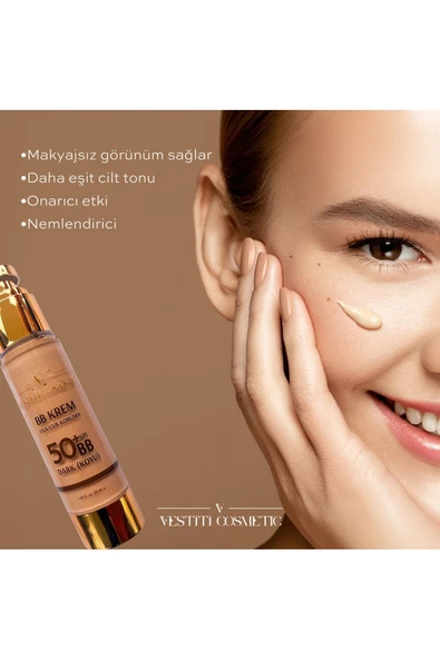 VESTİTİ COSMETİC,BB Krem Koyu (DARK)+50 SPF - 4