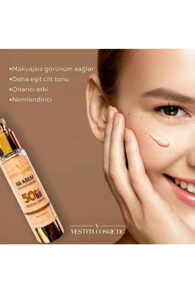 VESTİTİ COSMETİC,BB Krem Orta (Medium)+50 SPF - 4