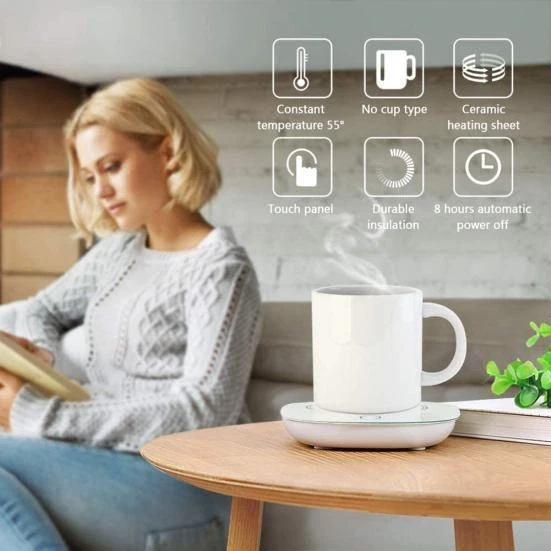 55 Derece Sabit Sıcaklıkta Seramik Metal Cam Kupa Isıtıcı - Resim 2