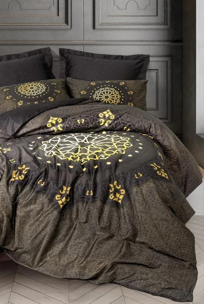 Cotton Box Palace Saten Çift Kişilik Nevresim Takımı Togay Antrasit ürün görseli 1