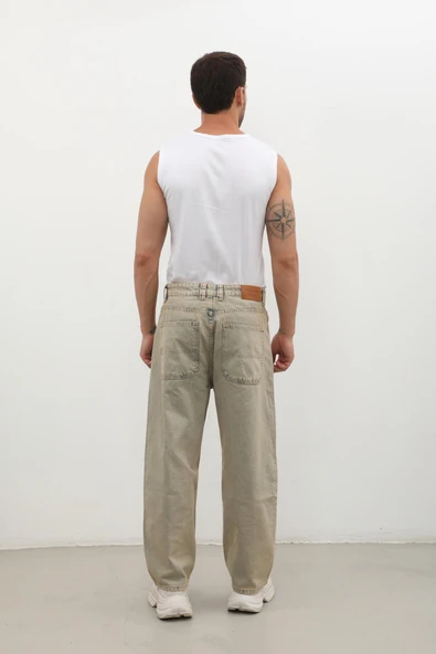 Erkek Skater Fit Jean Pantolon Kahverengi - 3