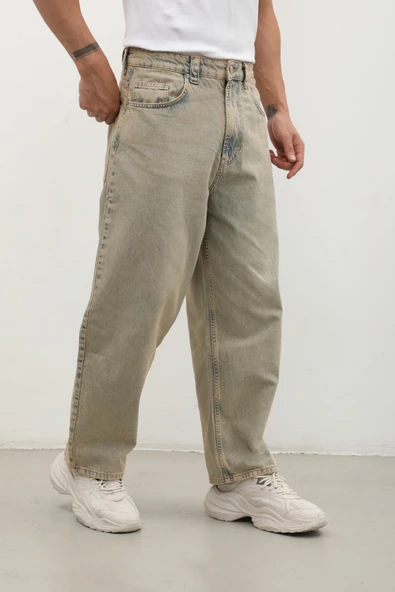 Erkek Skater Fit Jean Pantolon Kahverengi - 5