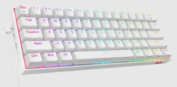 REDRAGON K530W-RGB-PRO RGB BROWN SWITCH KABLOSUZ MEKANİK Q GAMİNG KLAVYE BEYAZ - 4