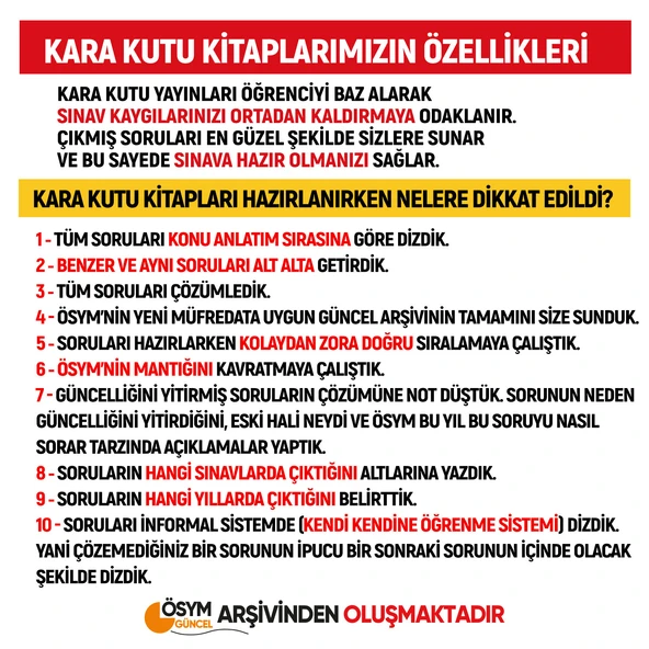 2025 YKS-TYT Tüm Dersler Çıkmış Soru Bankası Kara Kutu 4lü Set Konu Konu Son 7 Yıl Video/PDF Çözümlü - 3