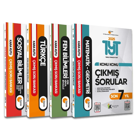 2025 YKS-TYT Tüm Dersler Çıkmış Soru Bankası Kara Kutu 4lü Set Konu Konu Son 7 Yıl Video/PDF Çözümlü - 8