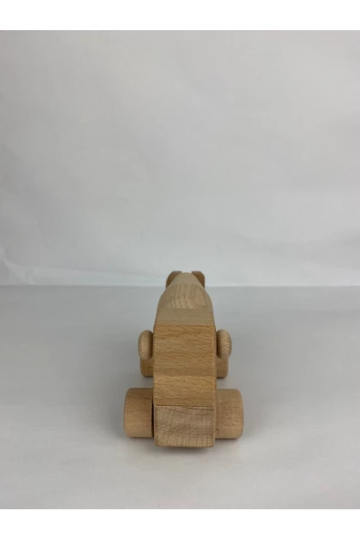 Ahşap Oyuncak Küçük Silindir Araba - 3