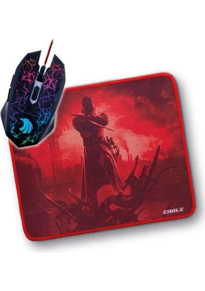 Polosmart PGM02 Gaming Mouse + Mouse Pad Kırmızı Eagle