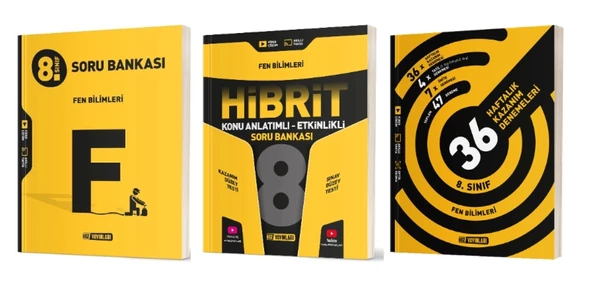 HIZ YAYINLARI 8. Sınıf Fen Bilimleri Soru Bankası + Hibrit Soru Bankası (Konu Anlatımlı - Etkinlikli) + 36 Haftalık Dene