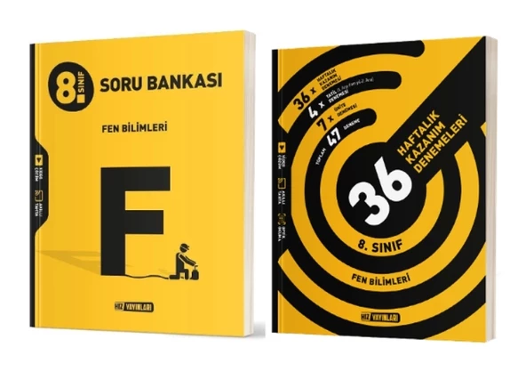 HIZ YAYINLARI 8. Sınıf Fen Bilimleri Soru Bankası + 36 Haftalık Deneme