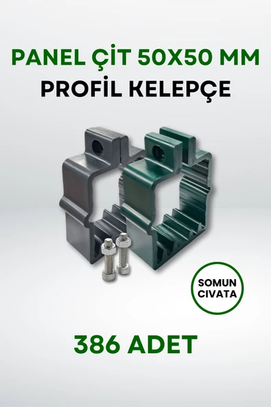 Panel Çit 50x50 MM Profil Kelepçe - Somun + Cıvatalı (386 Adet)