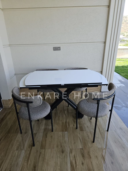 Enkare Beyaz X Masa Karamel Elisa Sandalye, Mutfak, Salon - 4