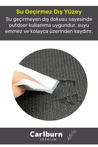 Premium Su Geçirmez Konforlu Taşıma Askılı Çift Taraflı Zemin Çadır Uyku Kamp Matı Yer Minderi 10mm - 2