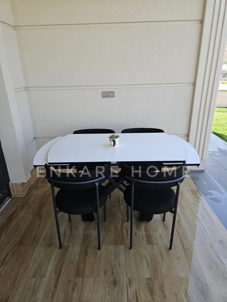 Enkare Beyaz X Masa Siyah Elisa Sandalye, Mutfak, Salon - 4