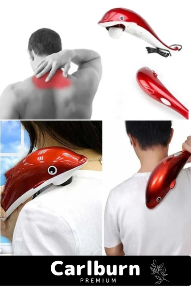 Premium Kolay Kullanım Zindelik Rahatlatıcı Boyun Sırt Tüm Vücut 3 Başlıklı Yunus Balığı Masaj Aleti - 2