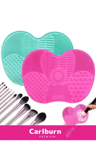 Özel Üretim Pratik Yıkanabilir Kurutulabilir Silikon Makyaj Fırçası Süngeri Temizleme Matı Aparatı - 3