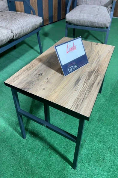 UFUK HOME Linda 211 Sehpalı Kahverengi Fermuarlı Bahçe Balkon Takımı, Cafe, Salon - Metal Kanepe Koltuk Takımı - 6