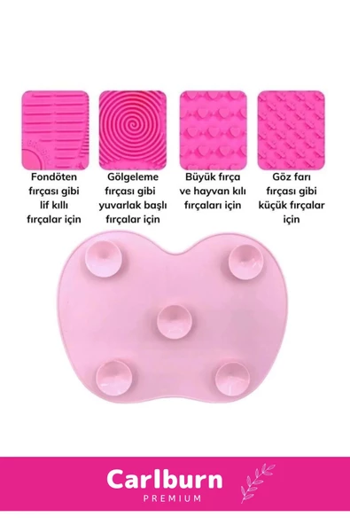 Özel Üretim Pratik Yıkanabilir Kurutulabilir Silikon Makyaj Fırçası Süngeri Temizleme Matı Aparatı - 2