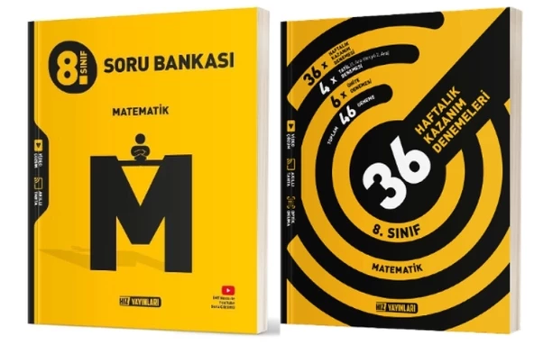 HIZ YAYINLARI 8. Sınıf Matematik Soru Bankası + 36 Haftalık Deneme