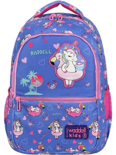 Waddell Lisanslı Lila Unicorn Desenli İlkokul Çantası Beslenme Çantası ve Kalemlik - 2