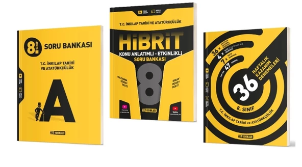 HIZ YAYINLARI 8. Sınıf İnkılap Tarihi ve Atatürkçülük Soru Bankası + Hibrit Soru Bankası (Konu Anlatımlı - Etkinlikli) +