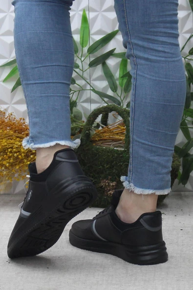 Fort Row Luna Siyah Rahat Hafif Sneaker Kadın Spor Ayakkabı - 4