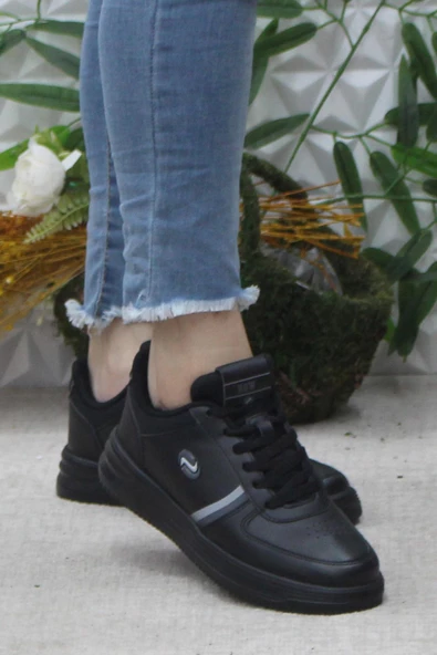 Fort Row Luna Siyah Rahat Hafif Sneaker Kadın Spor Ayakkabı - 2
