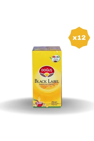 Doğuş DOĞUŞ BLACK LABEL BARDAK POŞET ÇAY 25'Lİ X 12 ADET