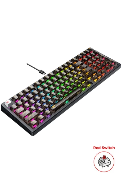 Havit Gamenote Kb875l Rgb Transparan Mekanik Klavye - Red Switch