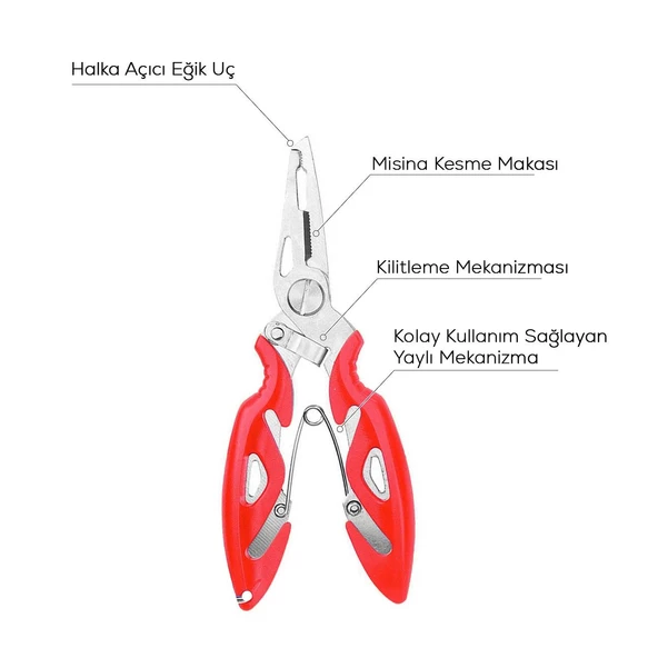 Bauer Balıkçı Pensesi - Kırmızı (Kitlenebilir Model) - Resim 2