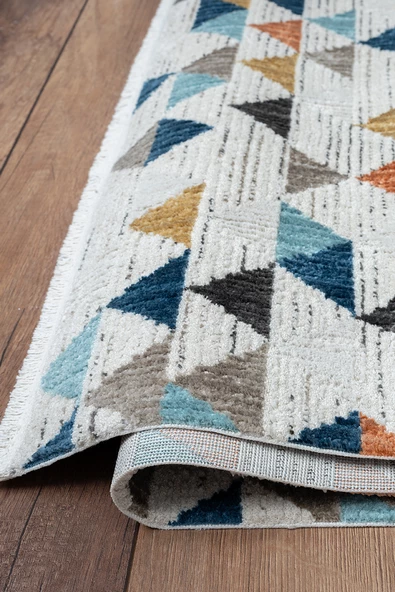 Konfor Cashmere 8603 El Dokuma Örgü Renkli Yolluk Halı - 3