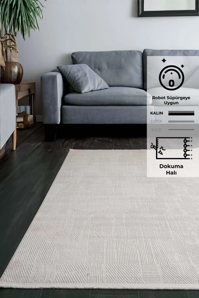 Konfor Parla 5783 Kadife İplikli Salon Mutfak Oturma Odası Halısı Modern Dokuma Halı - 1