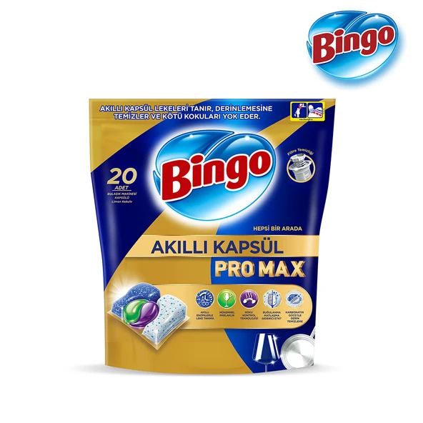Bingo Akıllı Kapsül Pro Max Bulaşık Makinesi Deterjanı Tableti 20 Adet - 2