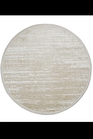 Konfor Jasmine 1452 Yuvarlak  Krem Bej Modern Dokuma Halı - 3