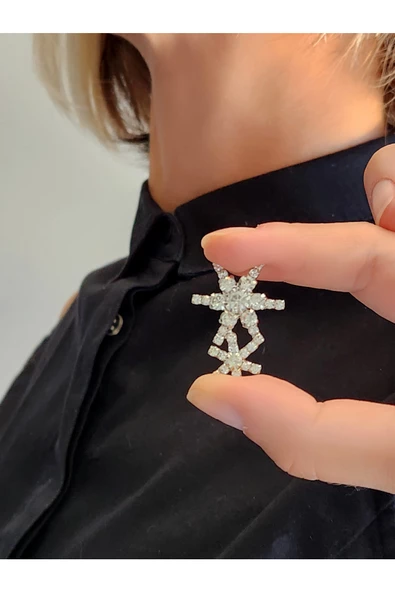 Kar Tanesi Model Kristal Taşlı Küpe - 3