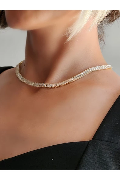 Su Yolu Baget Model Altın Kaplama Gold Renkli Çelik Kolye ürün görseli