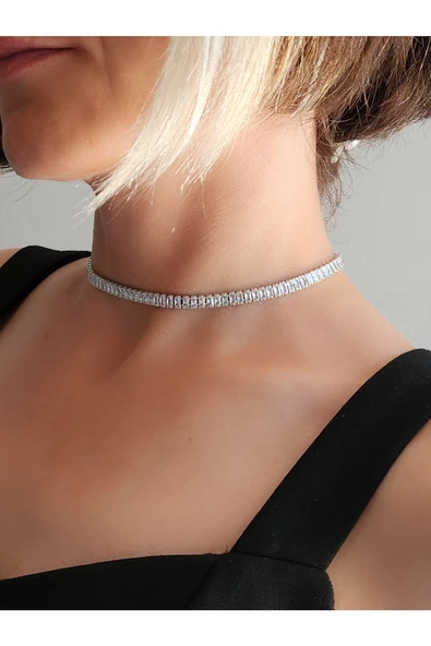 Su Yolu Baget Model Silver Gümüş Renkli Çelik Kolye - 3