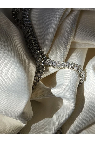 Su Yolu Baget Model Silver Gümüş Renkli Çelik Kolye - 4