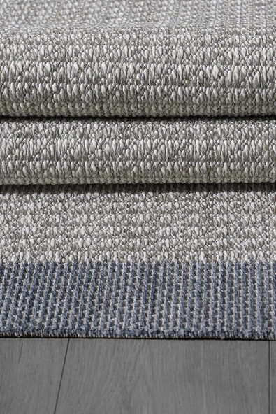Konfor Sisalux 3092 Gri Jüt Tabanlı Modern Dokuma Kilim Sisal Hasır Halı - 3