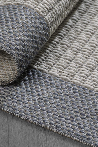 Konfor Sisalux 3092 Gri Jüt Tabanlı Modern Dokuma Kilim Sisal Hasır Halı - 4