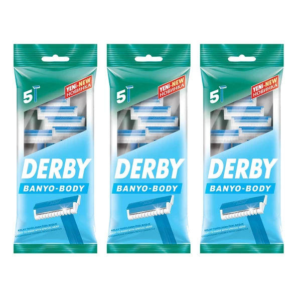 Derby Banyo 5 li Poşet Tıraş Bıçağı x 3 Adet