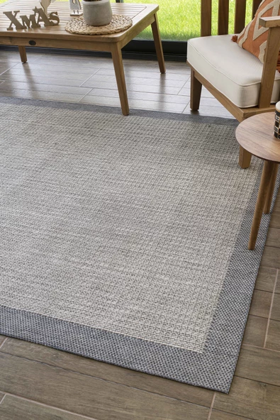 Konfor Sisalux 3092 Gri Jüt Tabanlı Modern Dokuma Kilim Sisal Hasır Halı - 2