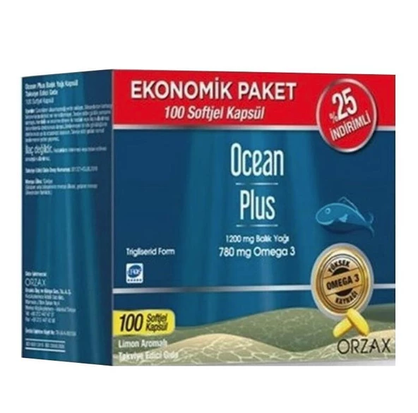 Orzax Ocean Plus 1200 mg 100 Softjel - %25 İndirimli