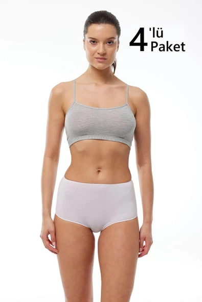 Malabadi 1053 4'Lü Paket Kadın Modal Geniş Kenarlı İz Yapmayan Slip & Külot - Resim 11