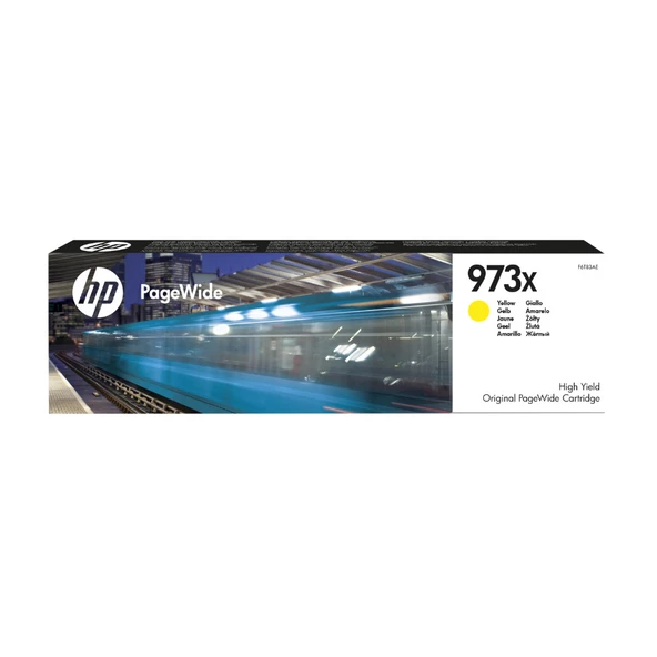 HP F6T83AE (973X) SARI YUKSEK KAPASITELI PAGEWIDE MUREKKEP KARTUSU 7000 SAYFA