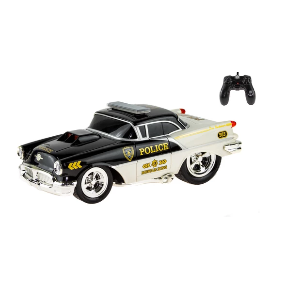 1:16 Ölçek Uzaktan Kumandalı Klasik Araba Super Polis Chewy Mavi